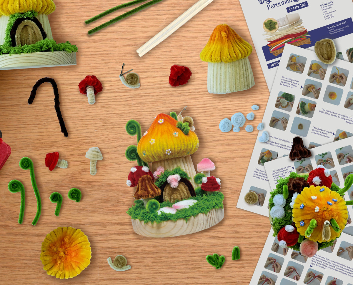 DIY Chenille Kit – Mushroom House