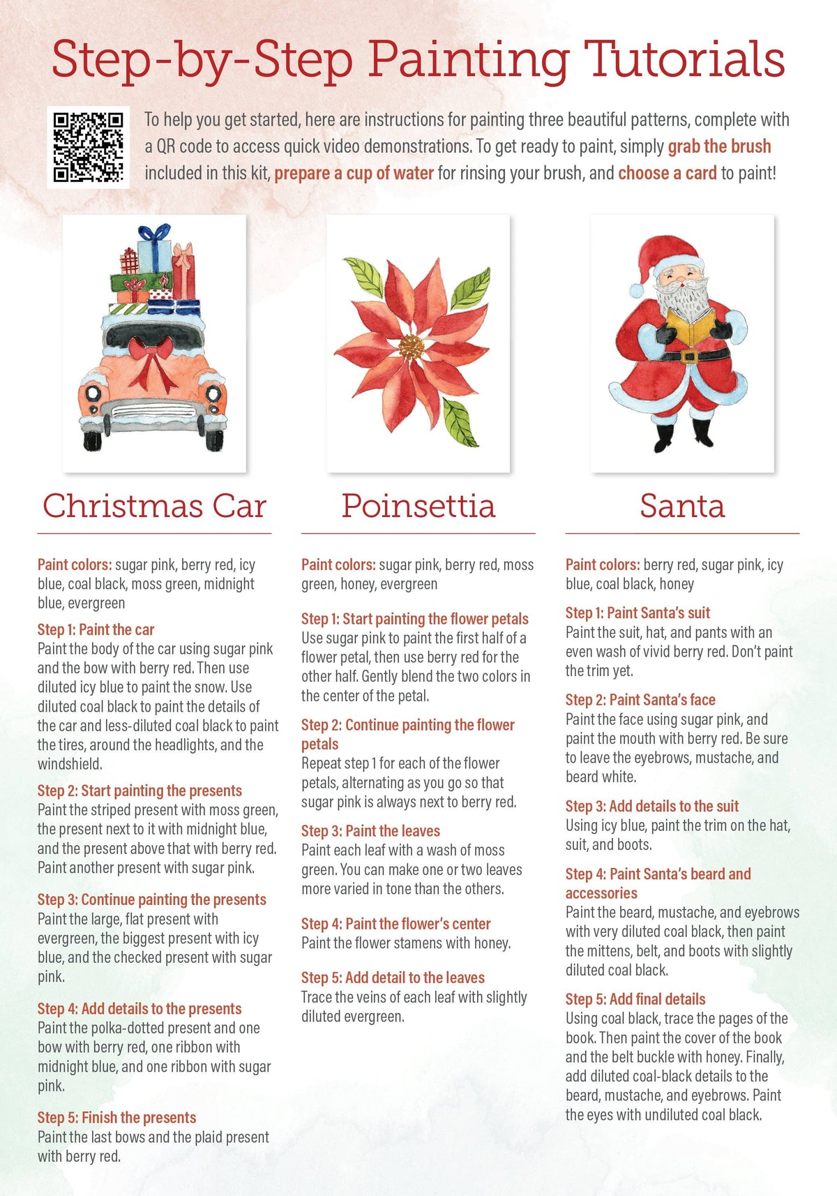 Schiffer - Paint-Your-Own Watercolor Xmas