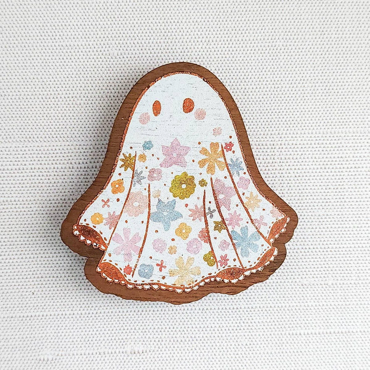Floral ghost refrigerator magnet