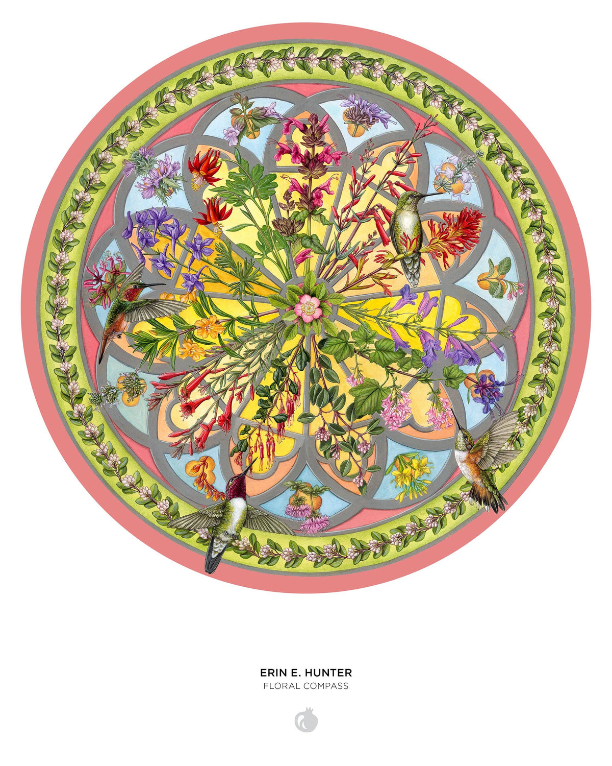 Pom Floral Compass 500P Circular Jigsaw Puzzle