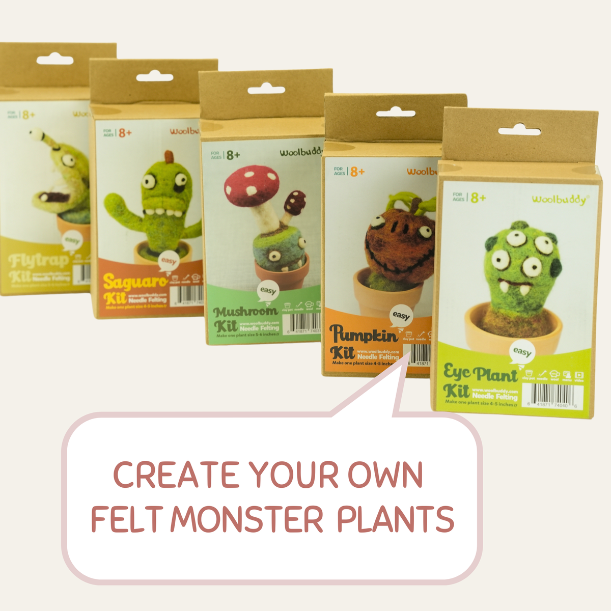 Needle Felting Monster Mushroom Kit